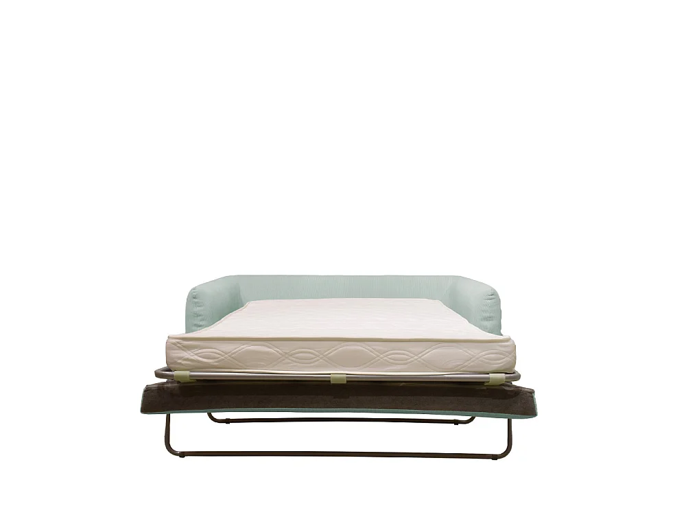 Wiame - Canapé convertible 2,5 places en velours côtelé : Couleur - Vert d'eau