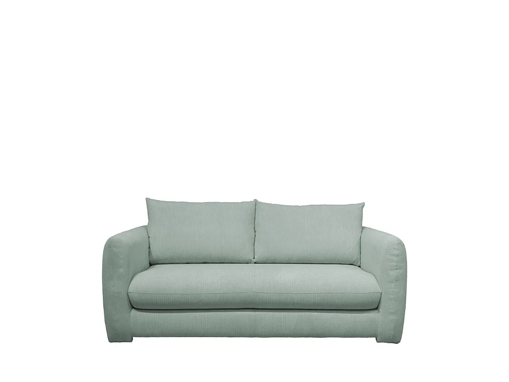 Wiame - Canapé convertible 2,5 places en velours côtelé : Couleur - Vert d'eau