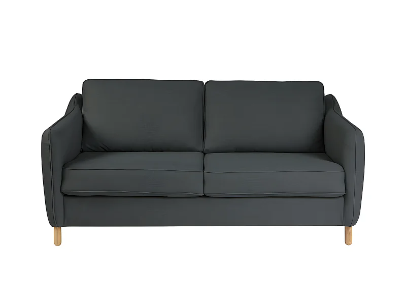 Vornay - Canapé convertible express 2 places en tissu - Gris anthracite