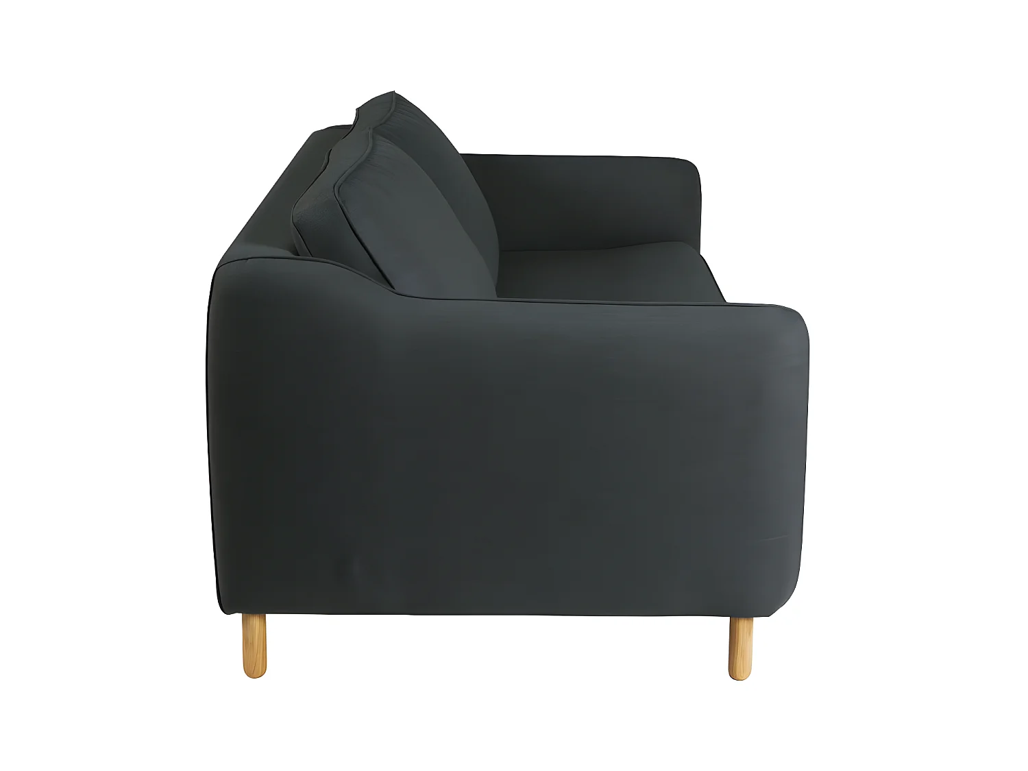 Vornay - Canapé convertible express 2 places en tissu - Gris anthracite