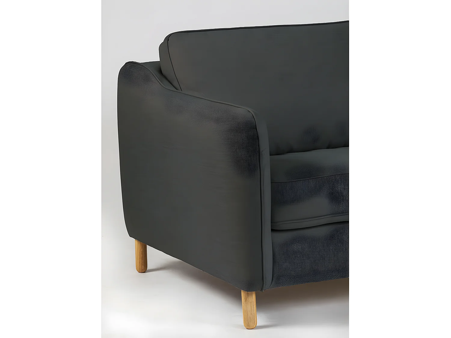 Vornay - Canapé convertible express 2 places en tissu - Gris anthracite