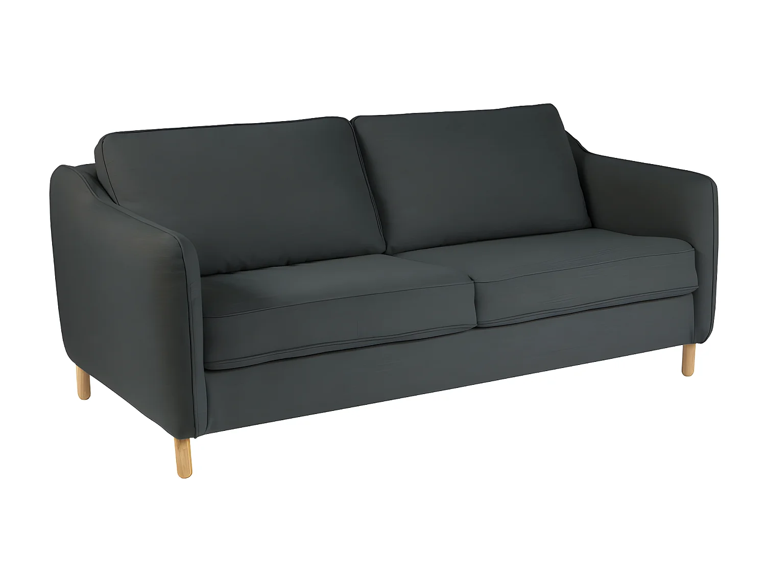 Vornay - Canapé convertible express 2 places en tissu - Gris anthracite