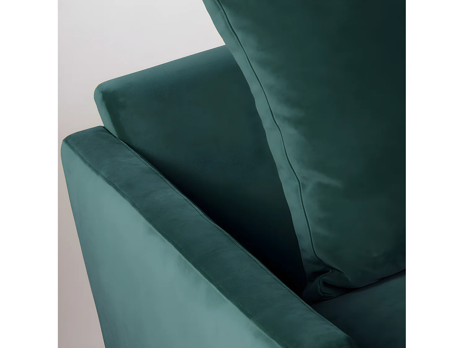 Villabon - Canapé convertible 3 places en velours pieds bois foncé - vert eucalyptus