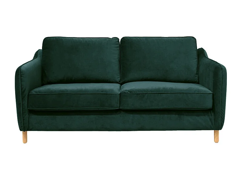 Vornay - Canapé convertible express 2 places en velours - Vert eucalyptus