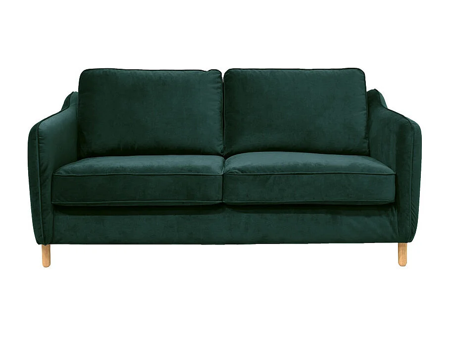 Vornay - Canapé convertible express 2 places en velours - Vert eucalyptus