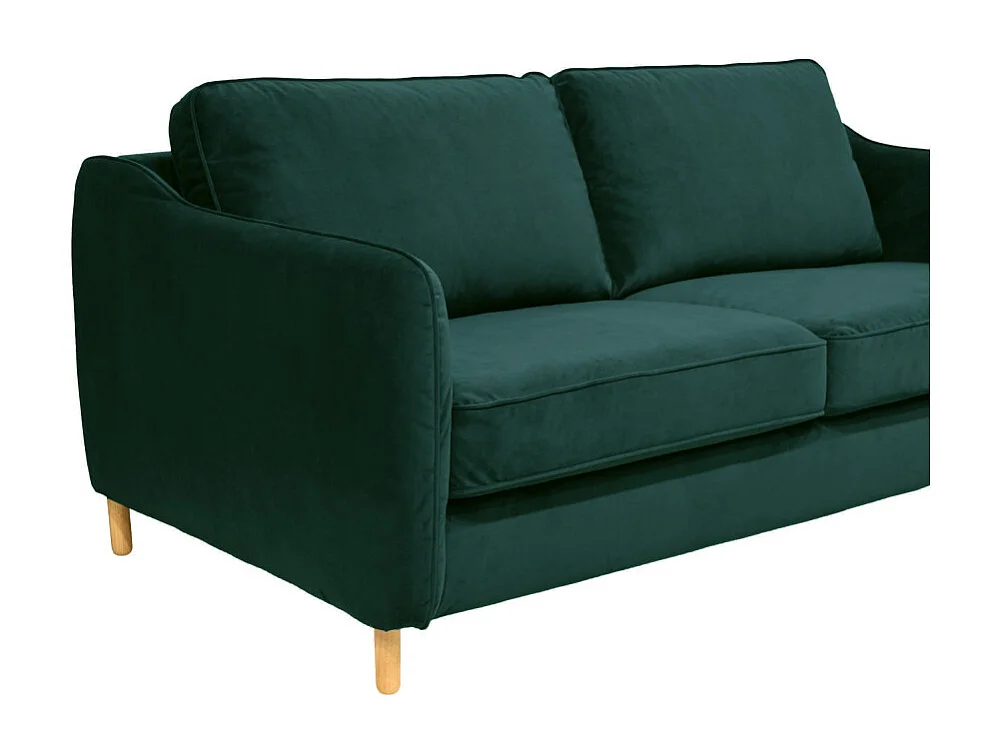 Vornay - Canapé convertible express 2 places en velours - Vert eucalyptus