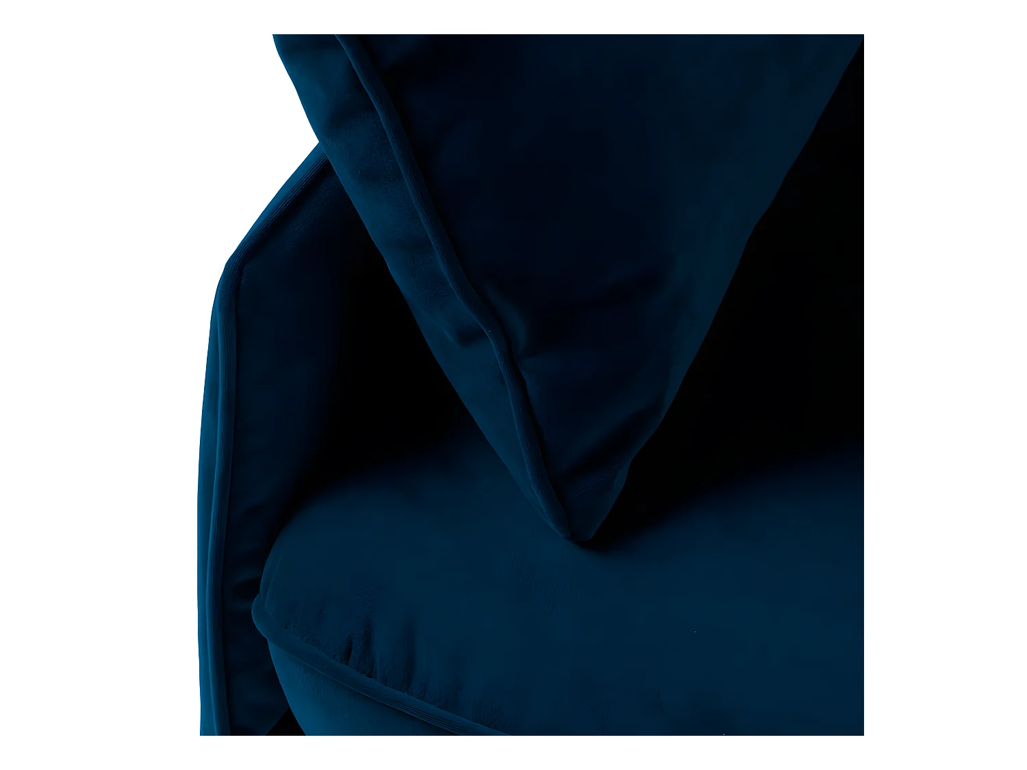 Lunery - Canapé 4 places convertible en velours pieds épingles noirs - Bleu nuit