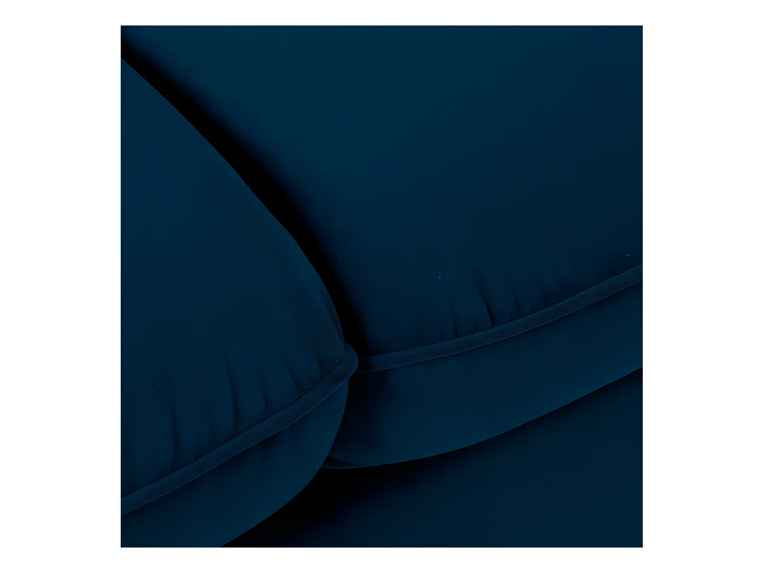 Lunery - Canapé 4 places convertible en velours pieds épingles noirs - Bleu nuit