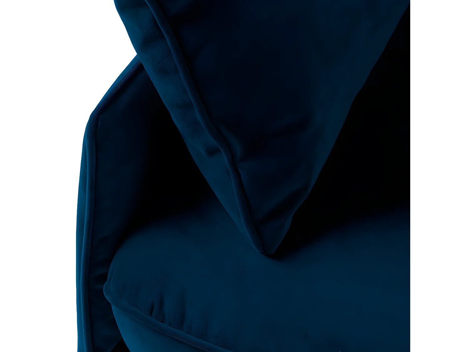 Lunery - Canapé 4 places convertible en velours pieds épingles noirs - Bleu nuit