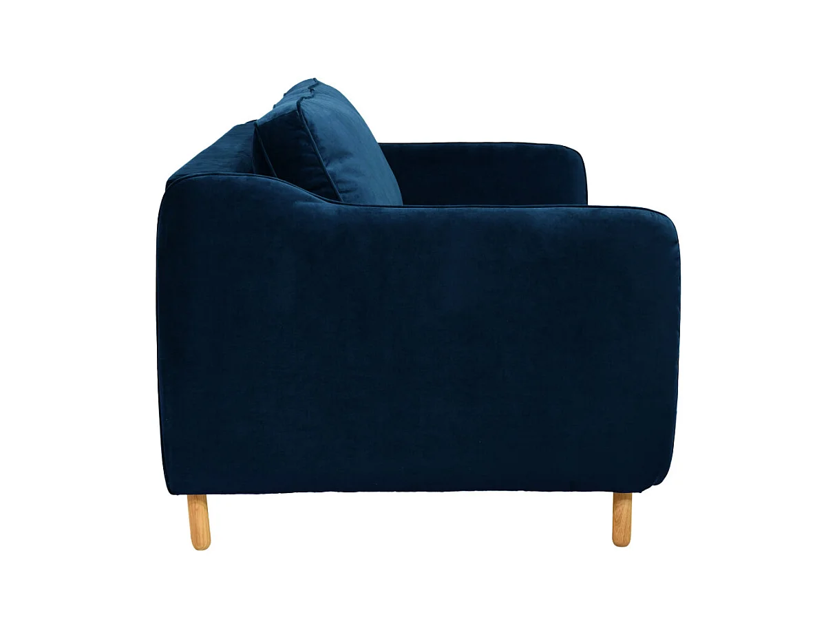 Vornay - Canapé convertible express 2 places en velours - Bleu nuit