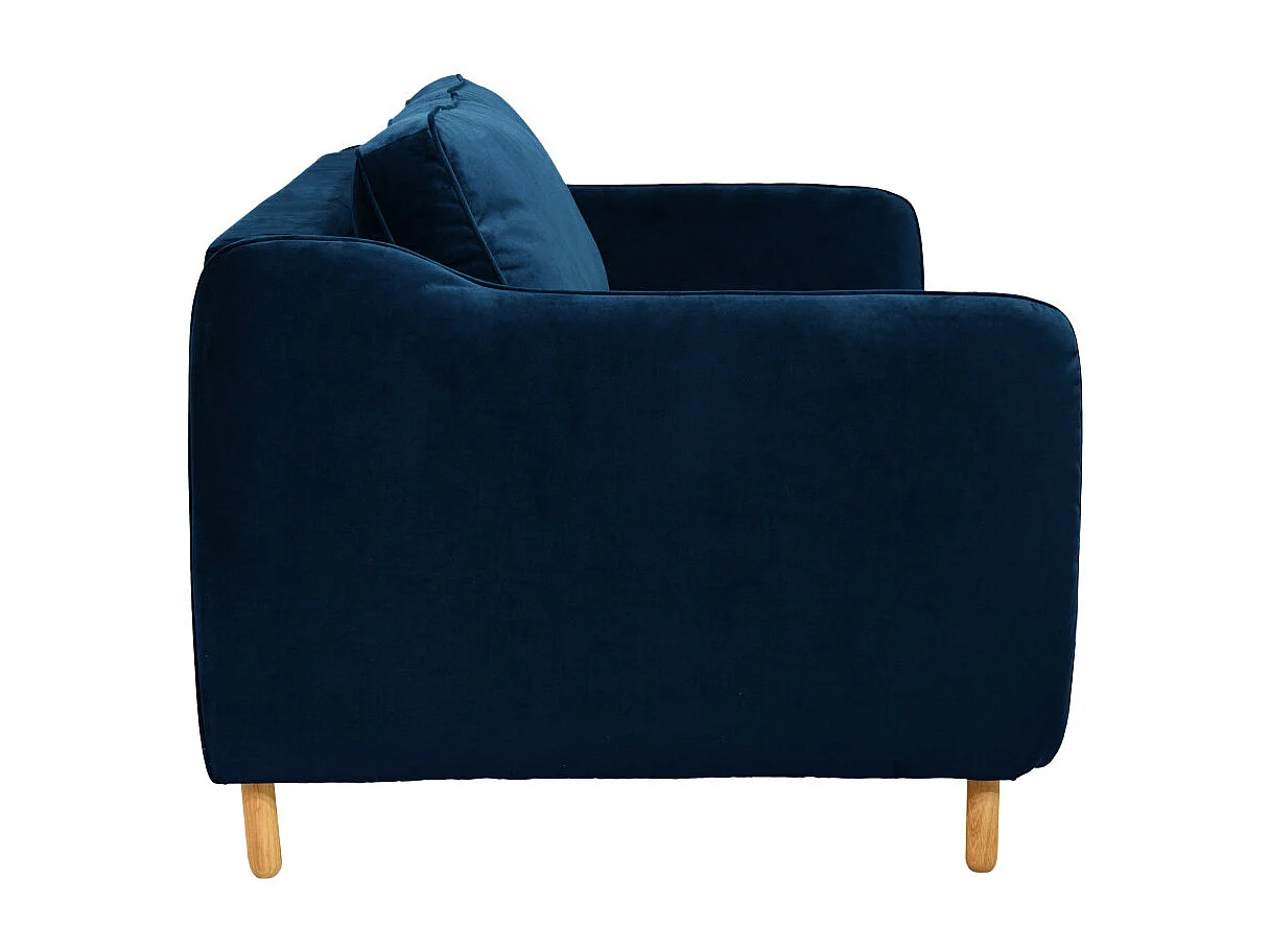 Vornay - Canapé convertible express 2 places en velours - Bleu nuit