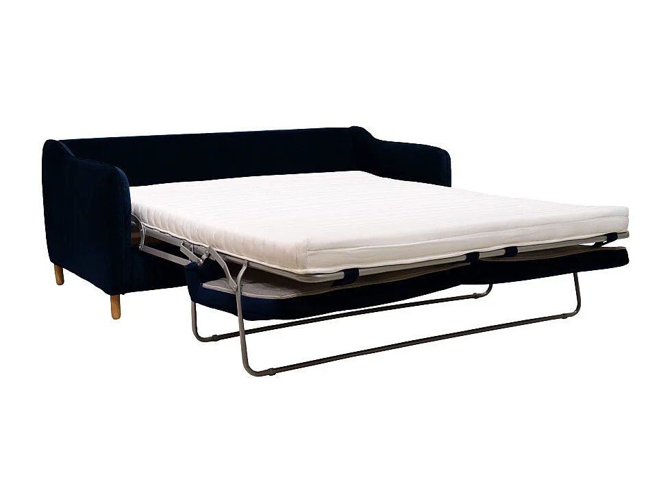 Vornay - Canapé convertible express 2 places en velours - Bleu nuit