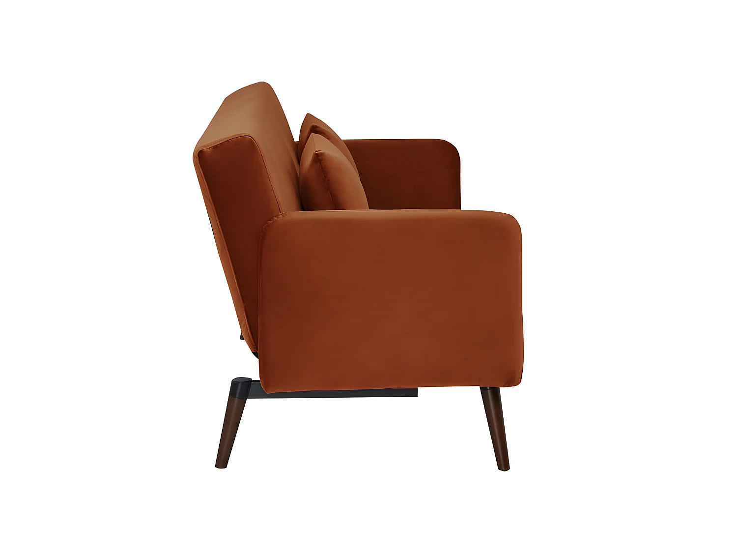 Nielson - Canapé convertible 3 places velours - Rouille