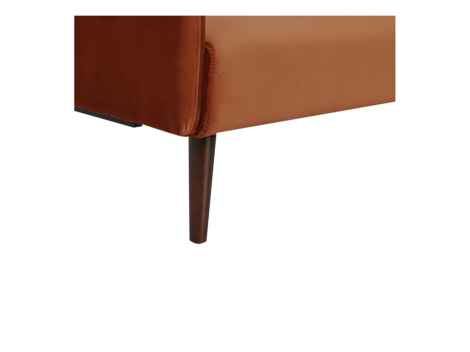 Nielson - Canapé convertible 3 places velours - Rouille