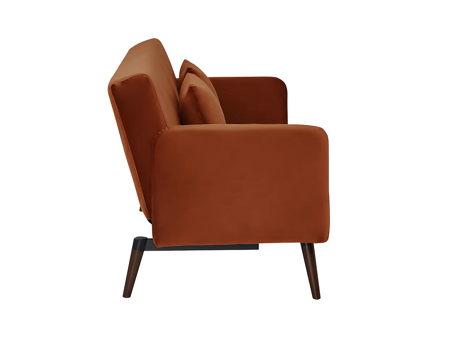 Nielson - Canapé convertible 3 places velours - Rouille