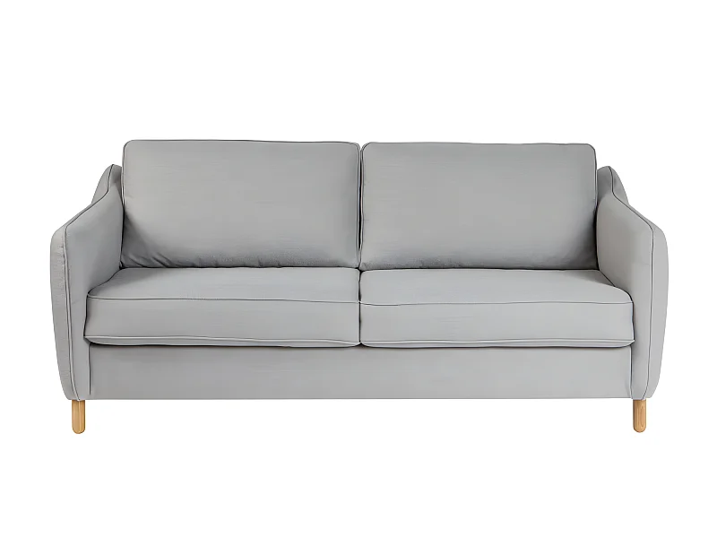 Vornay - Canapé convertible express 3 places en tissu - Gris clair