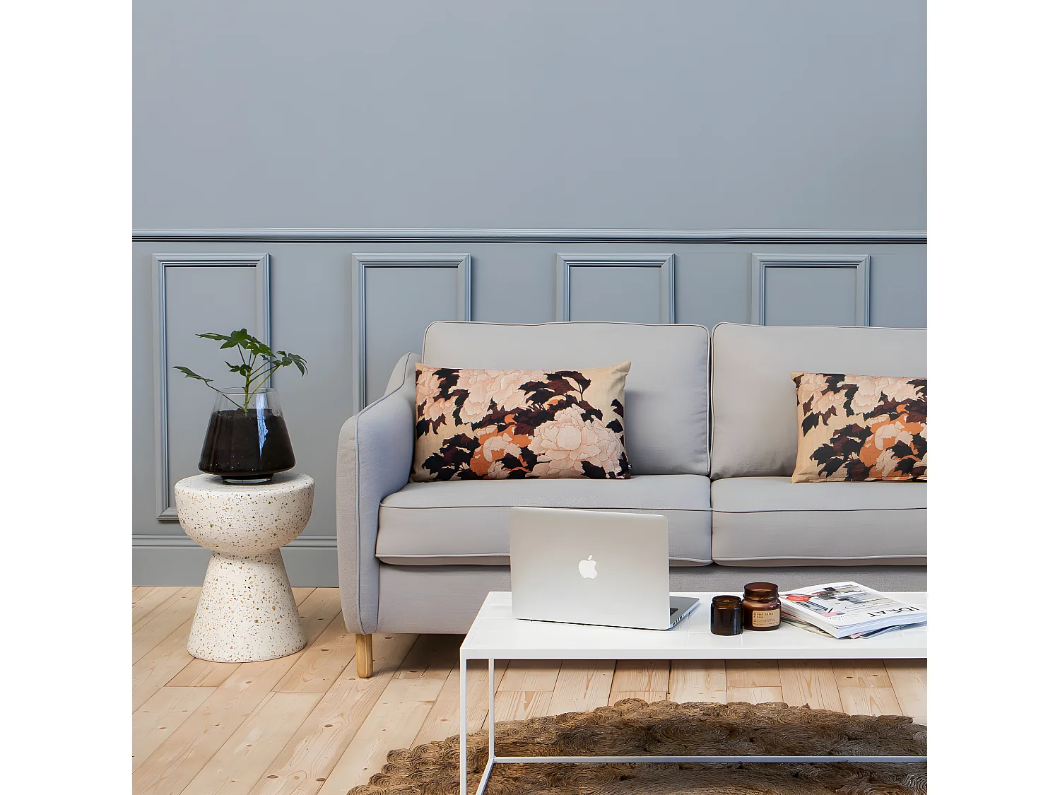 Vornay - Canapé convertible express 3 places en tissu - Gris clair