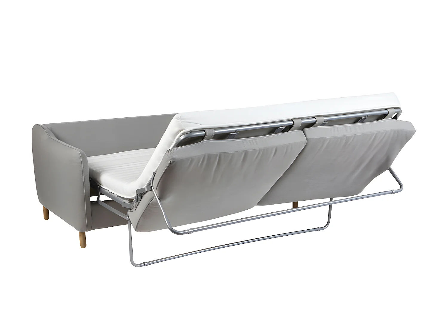 Vornay - Canapé convertible express 3 places en tissu - Gris clair