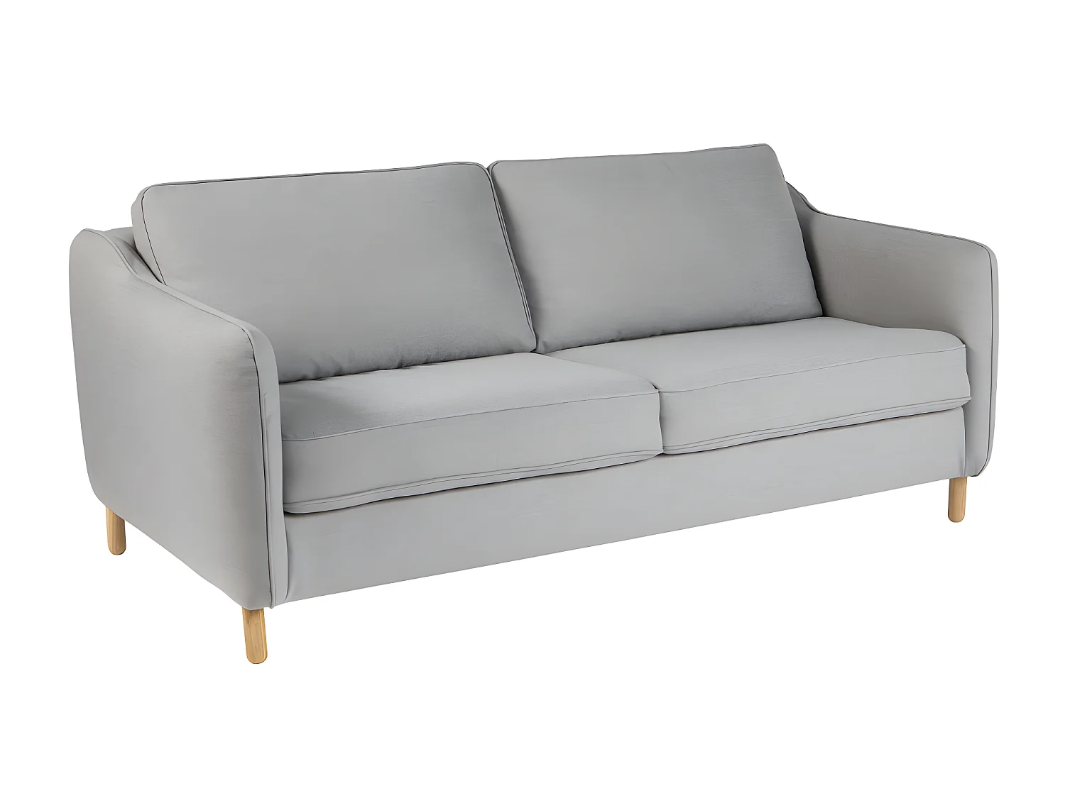 Vornay - Canapé convertible express 3 places en tissu - Gris clair