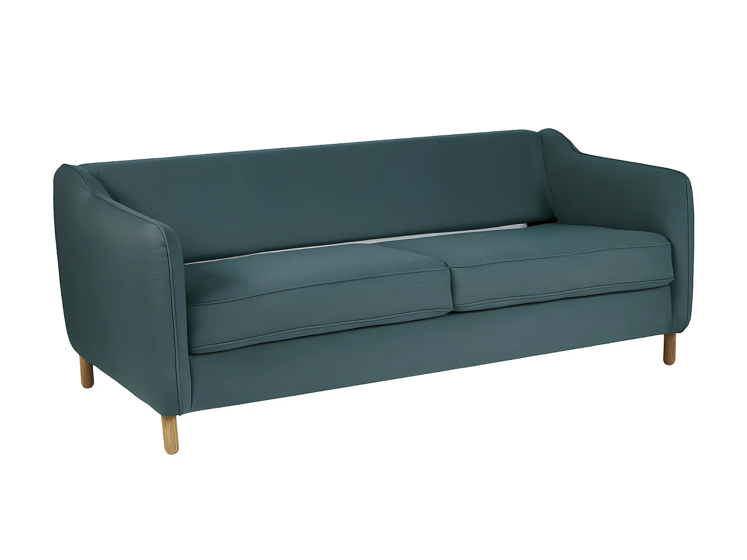 Vornay - Canapé convertible express 2 places en tissu - Bleu pétrole