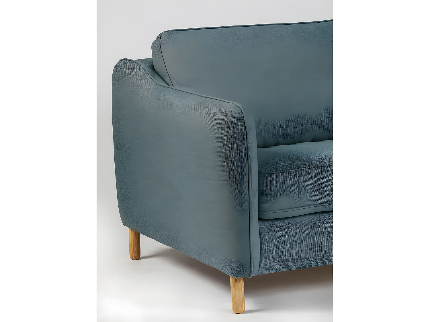 Vornay - Canapé convertible express 2 places en tissu - Bleu pétrole