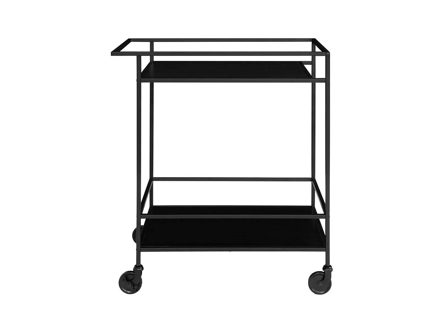 Carrito de bar VITA – Madera natural o metal negro/blanco-Color Negro