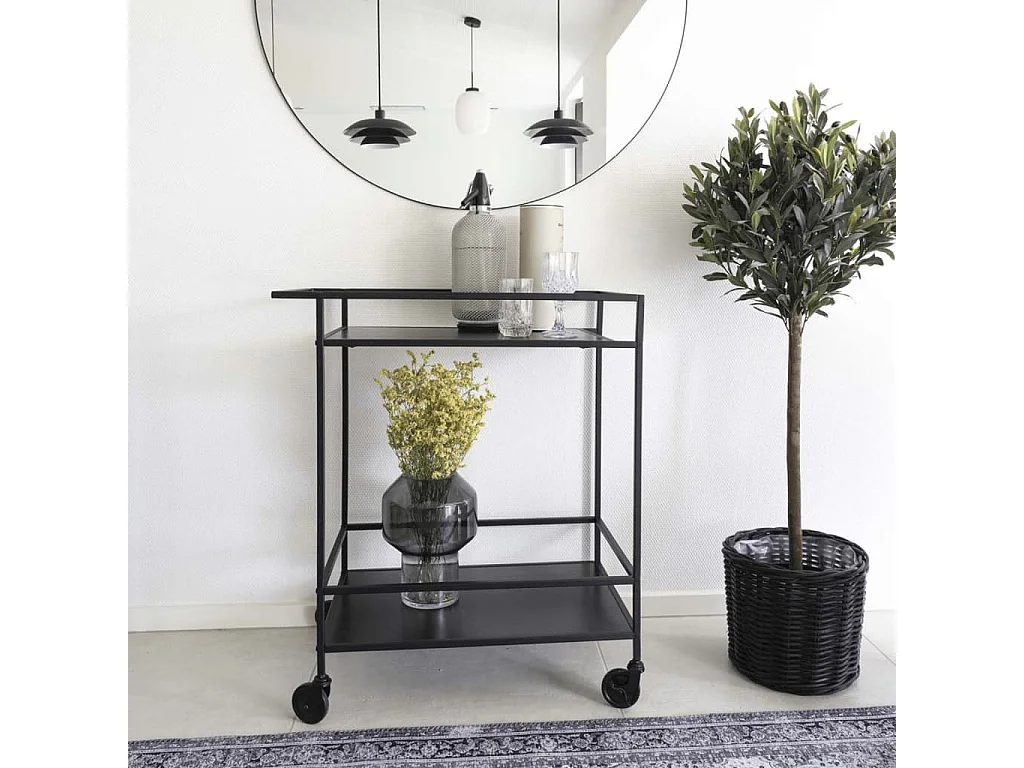 Chariot de bar Avery 68x40x59 cm Noir