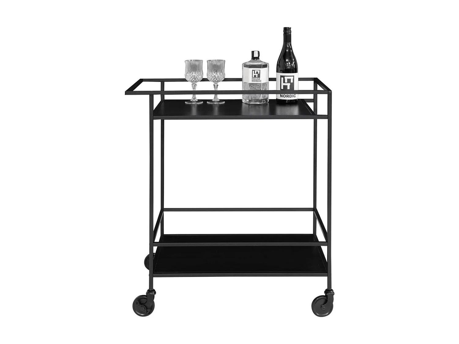 Chariot de bar Avery 68x40x59 cm Noir