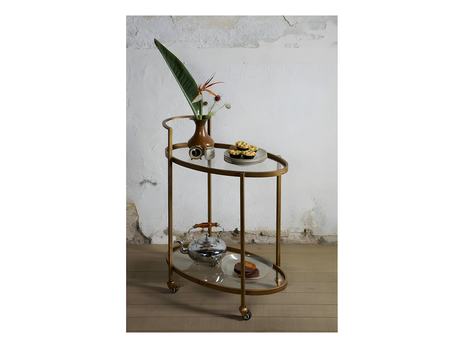 Push - Desserte en métal - Laiton