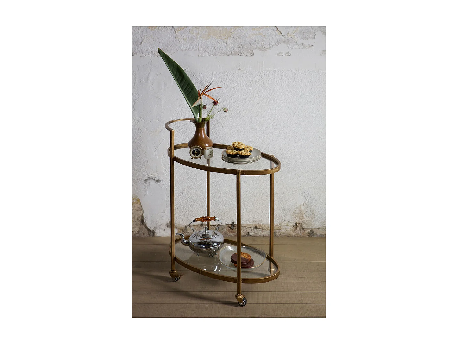 Push - Desserte en métal - Laiton