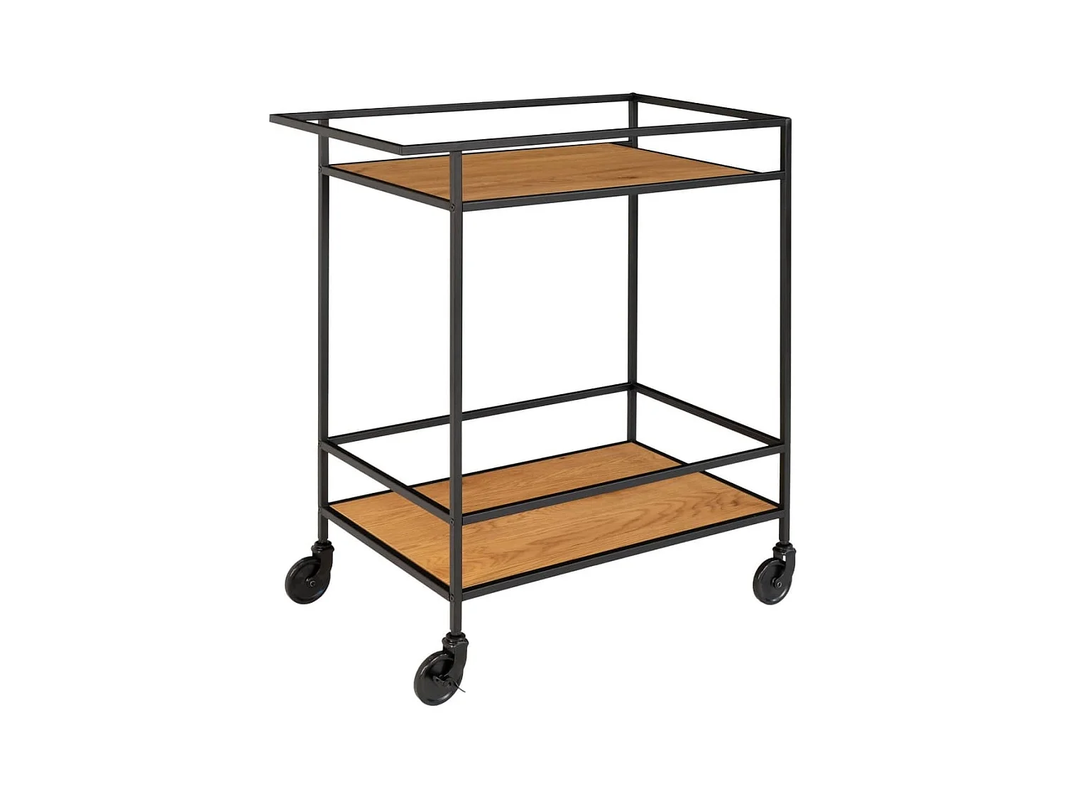 Chariot de bar Avery 68x40x59 cm Naturel et noir