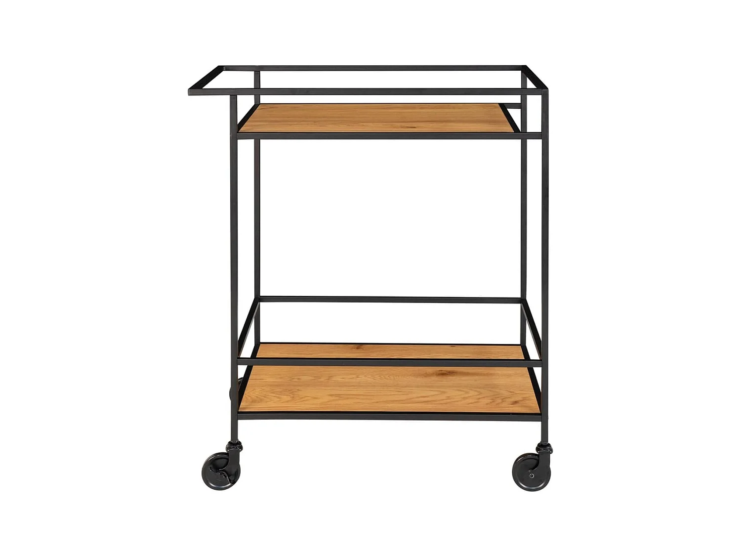 Chariot de bar Avery 68x40x59 cm Naturel et noir