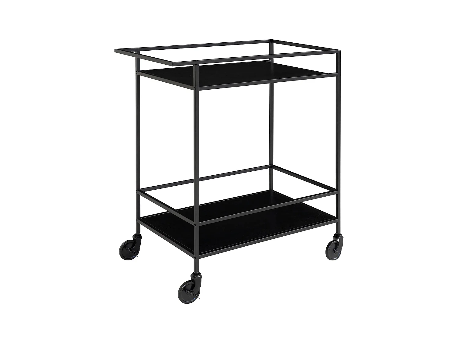 Chariot de bar Avery 68x40x59 cm Naturel et noir