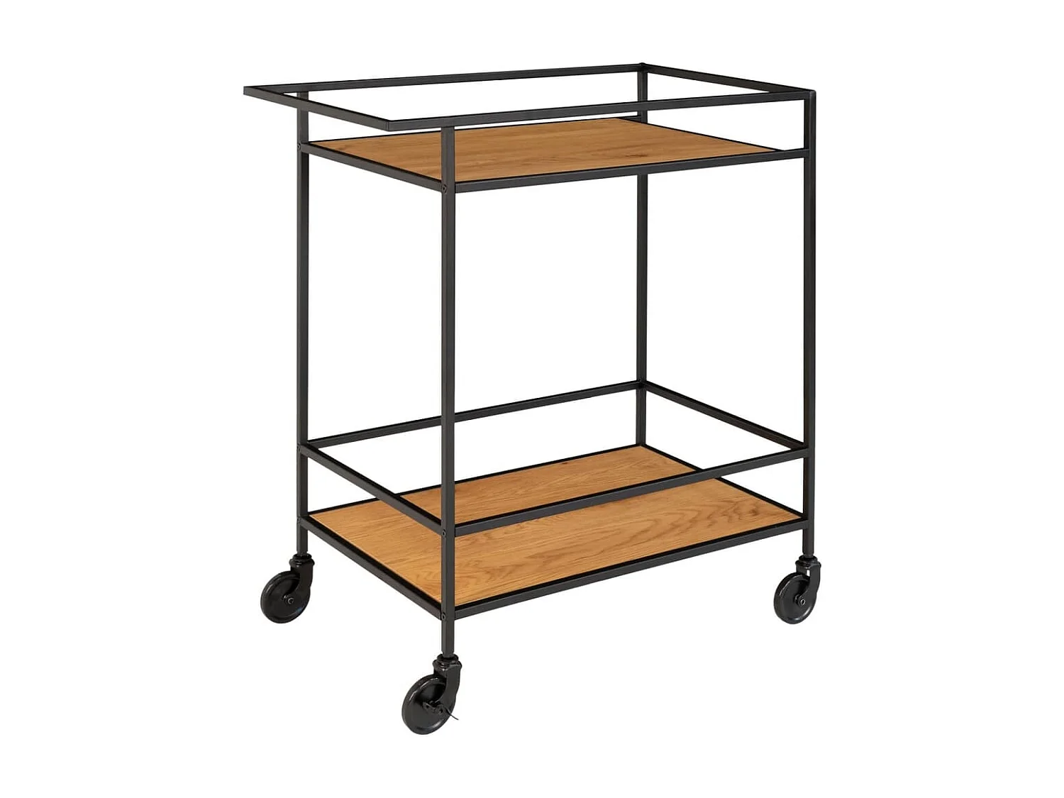 Chariot de bar Avery 68x40x59 cm Naturel et noir