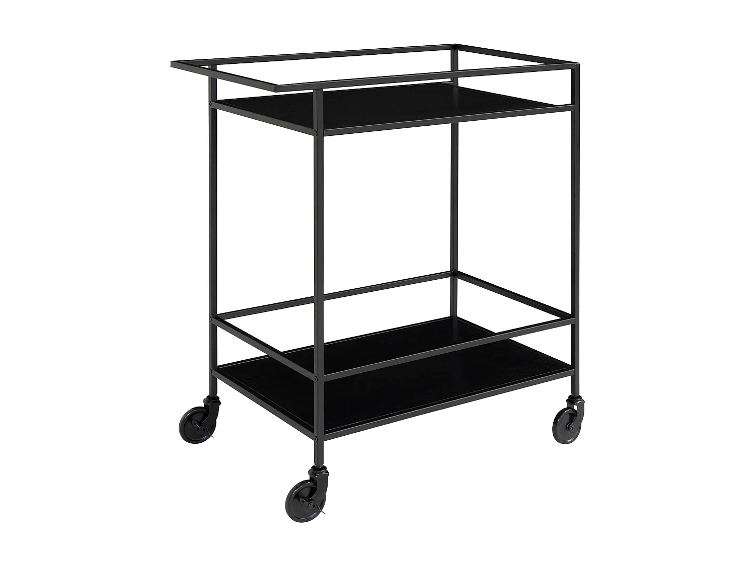 Chariot de bar Avery 68x40x59 cm Naturel et noir