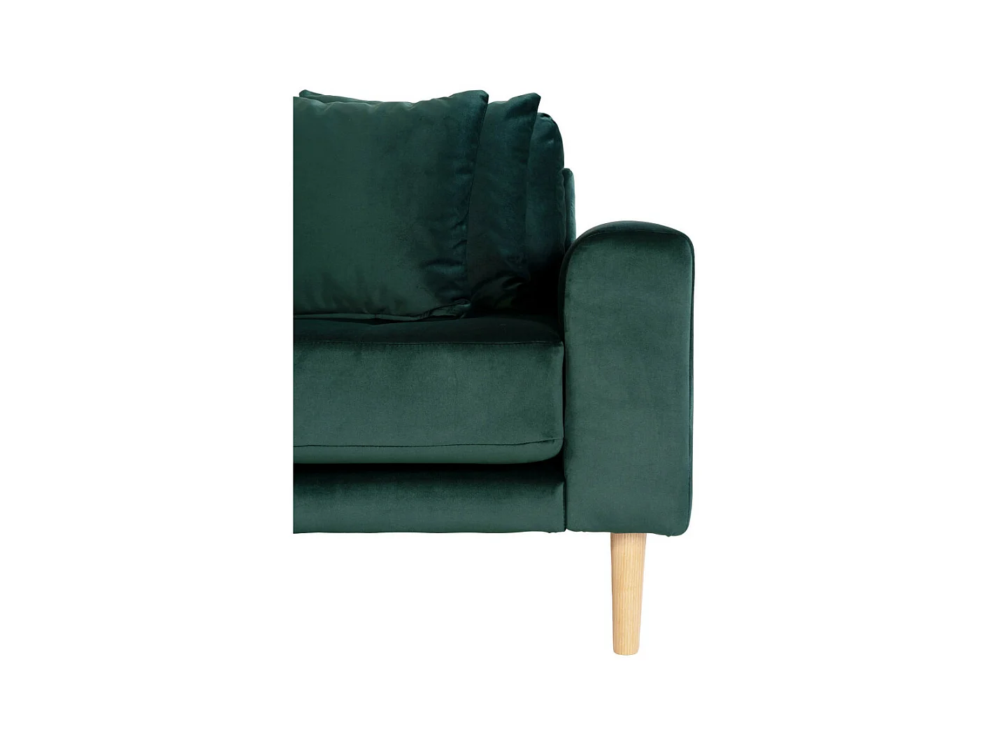 Lido Chaise longue bank links gedraaid velours incl. 4 sierkussens, groen.