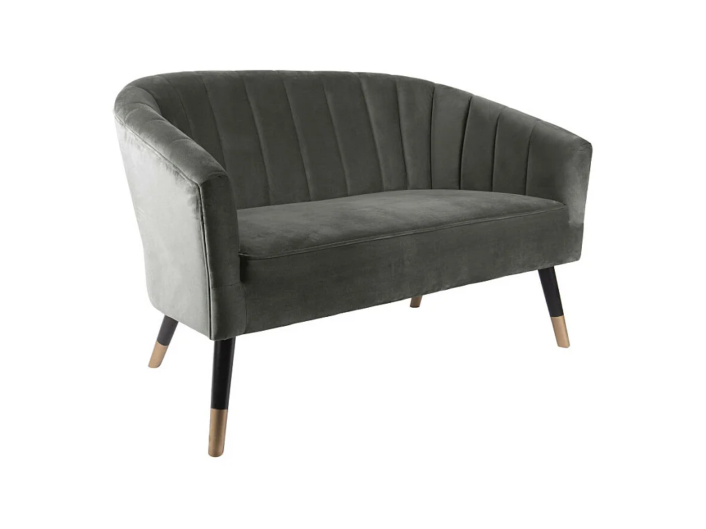 Royal - Canapé 2 places en velours - Couleur - Vert kaki