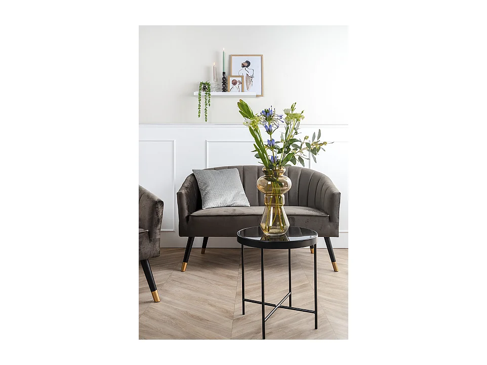 Royal - Canapé 2 places en velours - Couleur - Vert kaki