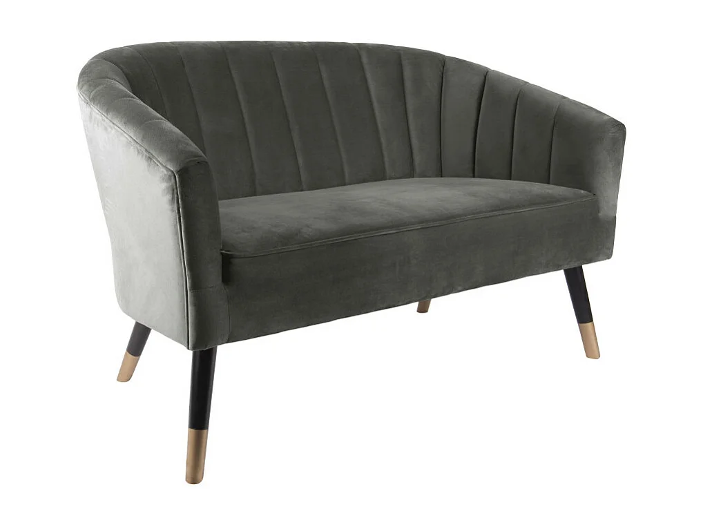 Royal - Canapé 2 places en velours - Couleur - Vert kaki