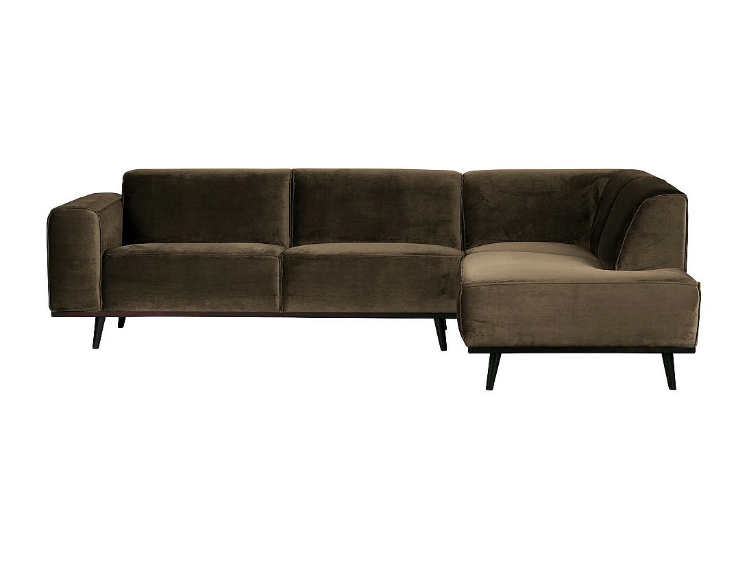 Statement - Canapé d'angle droit velours - Couleur - Taupe