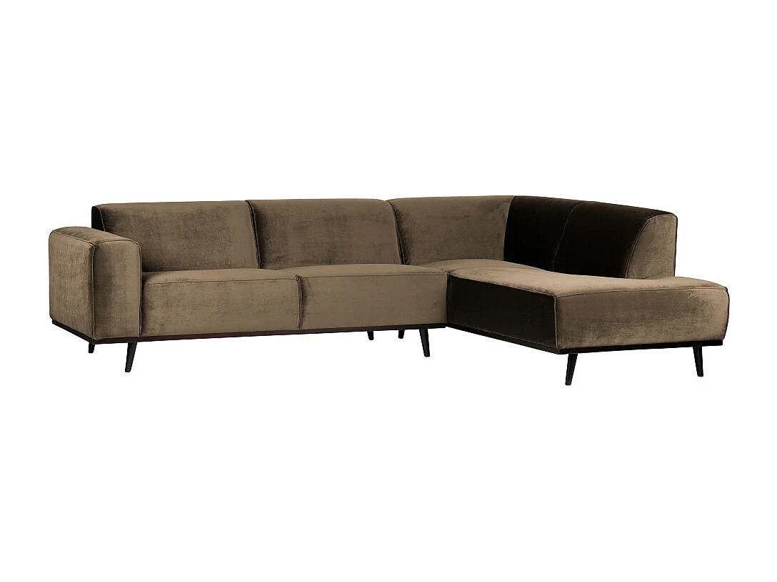Statement - Canapé d'angle droit velours - Couleur - Taupe