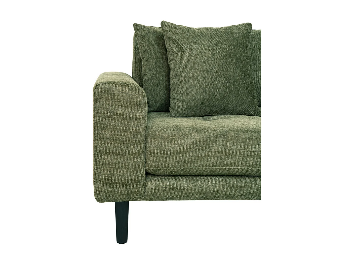 Lido bank bank met chaise longue rechts gericht 4 kussens groen.