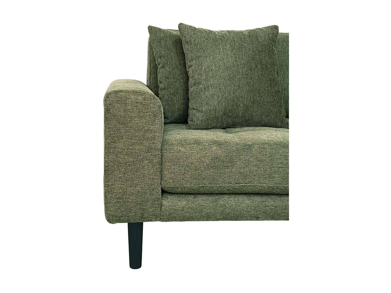 Lido bank bank met chaise longue rechts gericht 4 kussens groen.