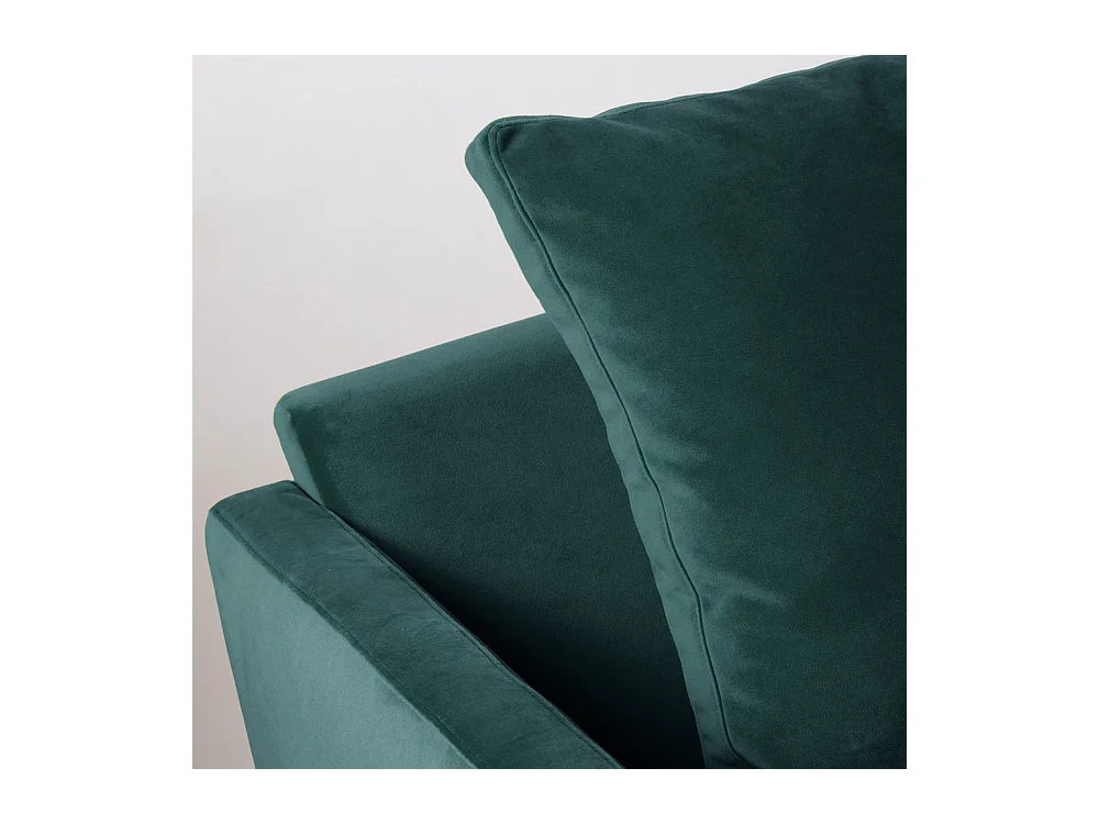 Villabon - Canapé 4 places en velours pieds tournés - vert eucalyptus