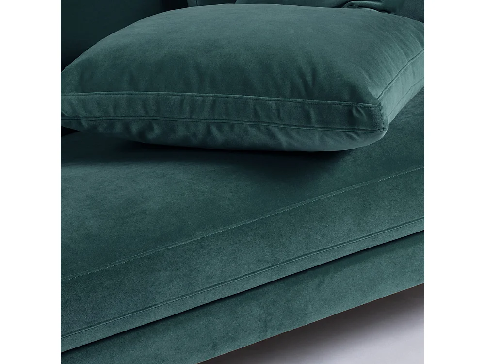 Villabon - Canapé 4 places en velours pieds tournés - vert eucalyptus