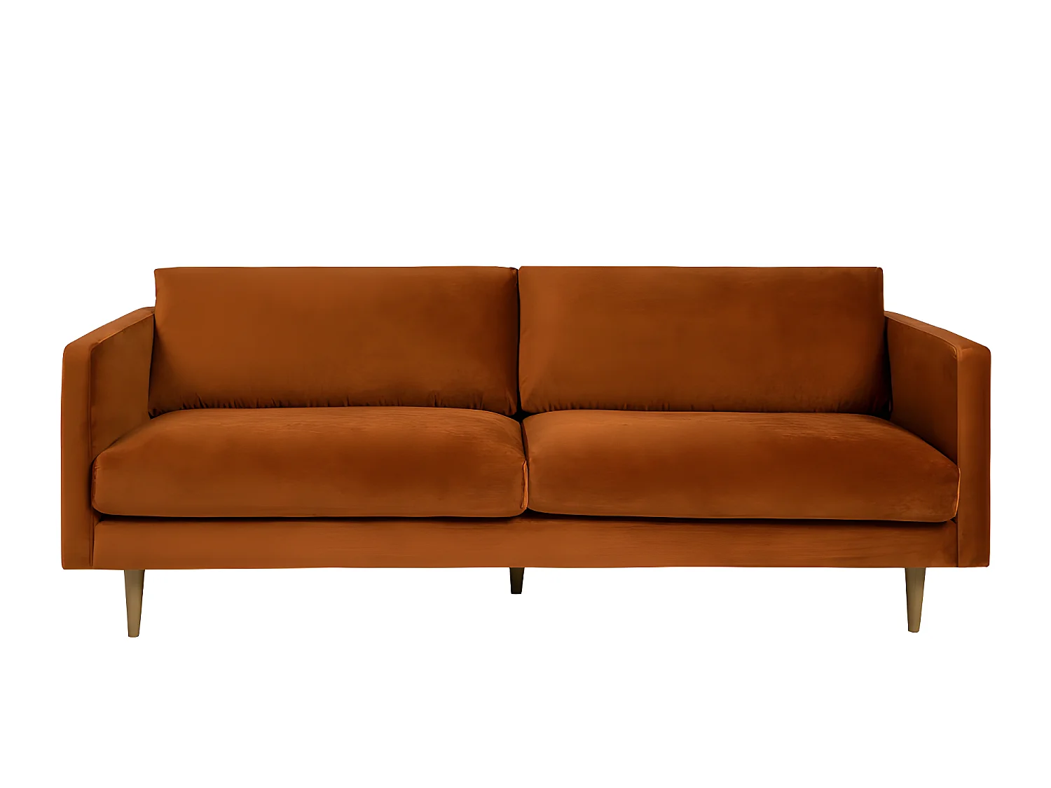 Hackberry - Canapé 3 places en velours - Couleur - Rouille