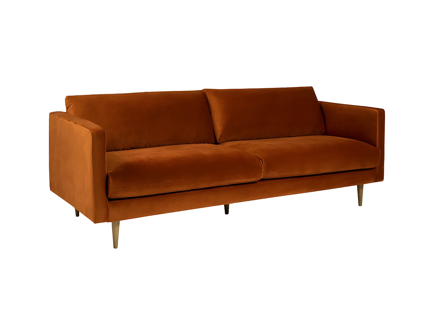 Hackberry - Canapé 3 places en velours - Couleur - Rouille