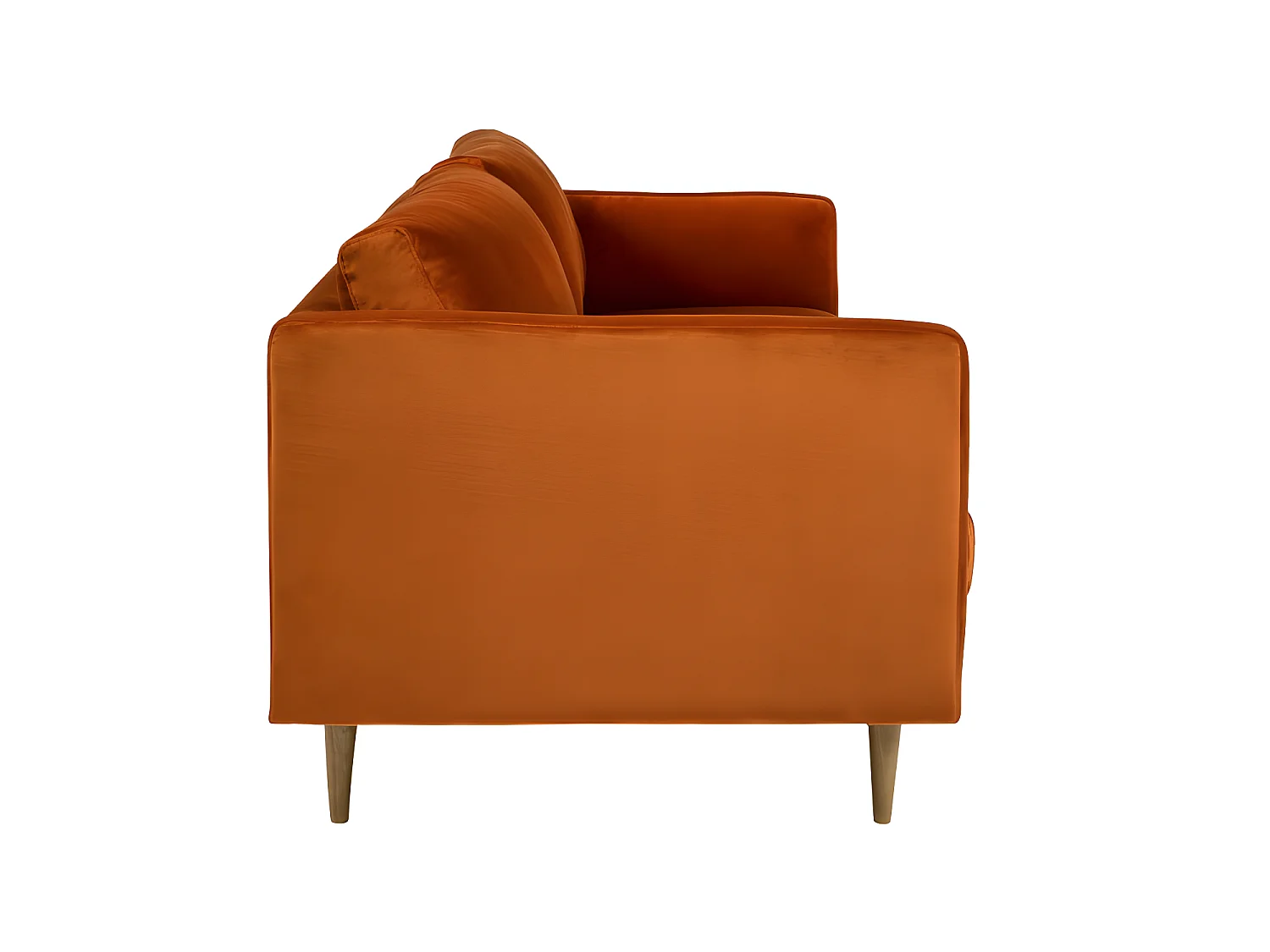 Hackberry - Canapé 3 places en velours - Couleur - Rouille