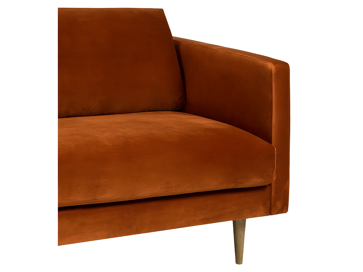 Hackberry - Canapé 3 places en velours - Couleur - Rouille