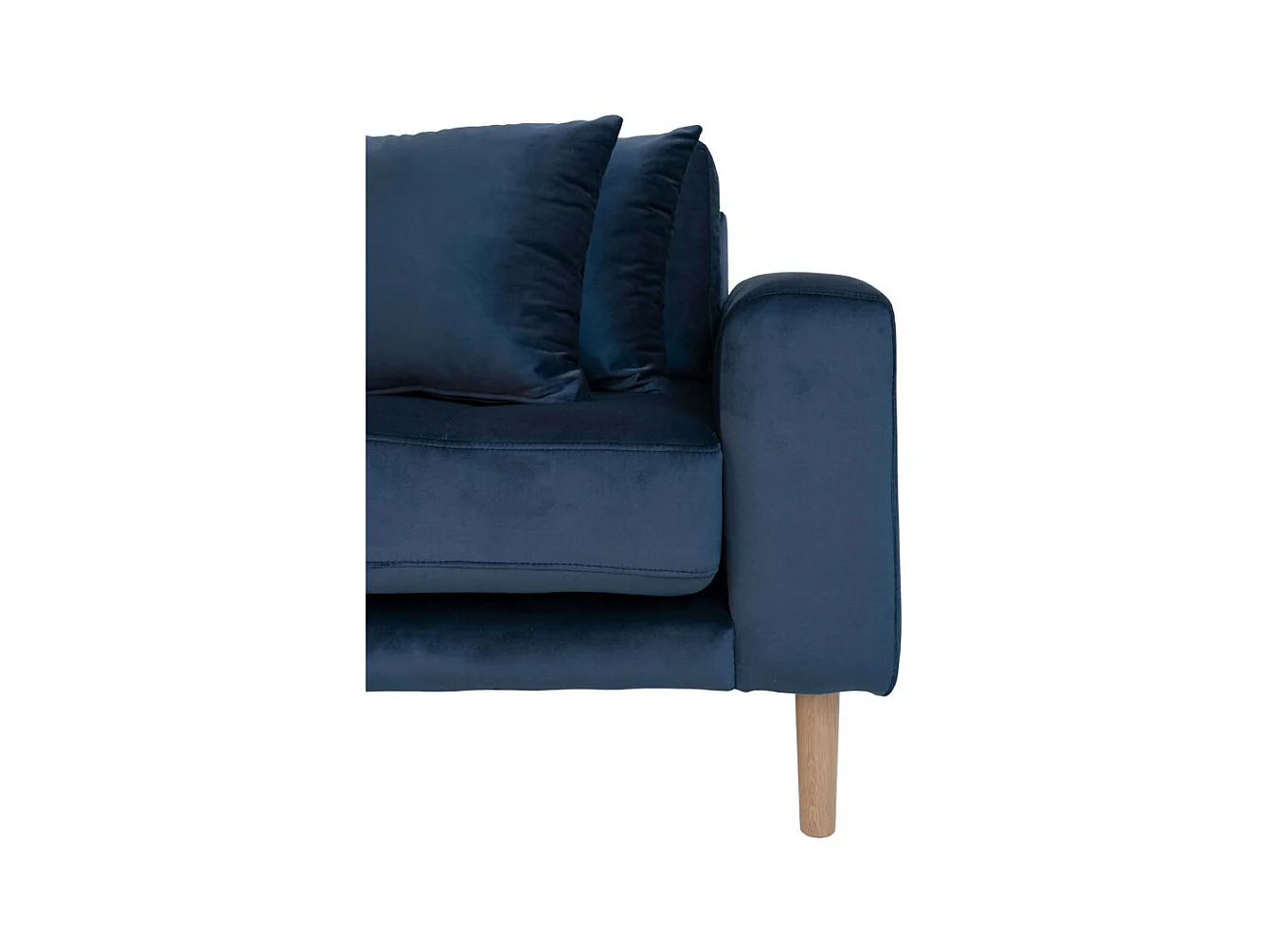Lido - Canapé d'angle gauche en velours L290cm : Couleur - Bleu foncé